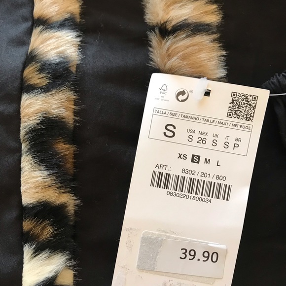Zara long sleeve with faux leopard fur detail - Picture 8 of 8